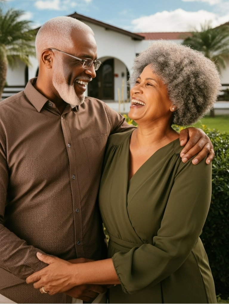 Casal feliz no Residencial Flor de Lis